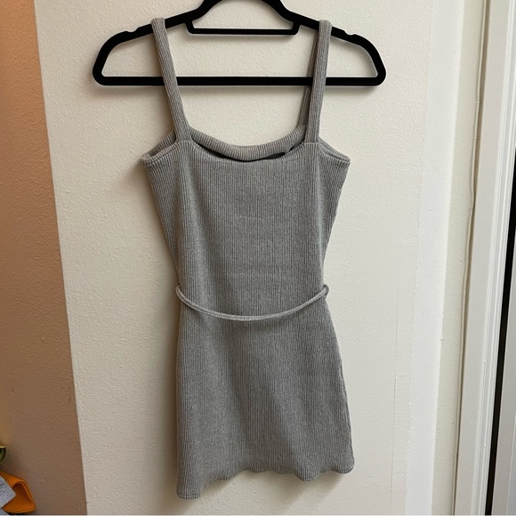 Asos Another Reason Ribbed Structured Cami Dress-grey - Picture 4 of 5